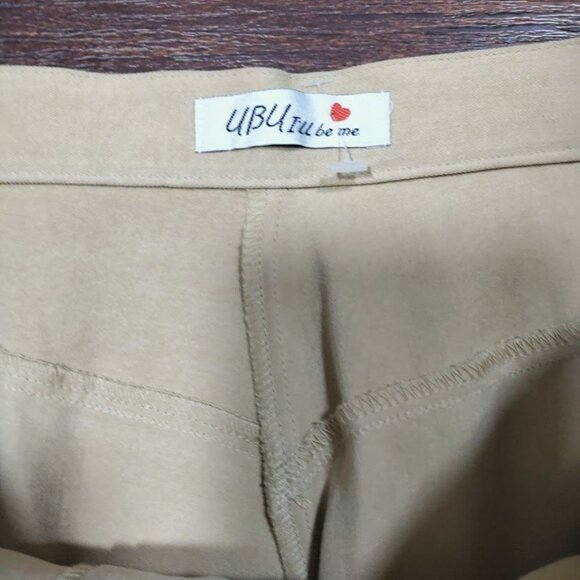 NWOT UbU I'll Be Me Lagenlook Artsey Layers Casual Trouser Pants Tan M/30 - Picture 6 of 9